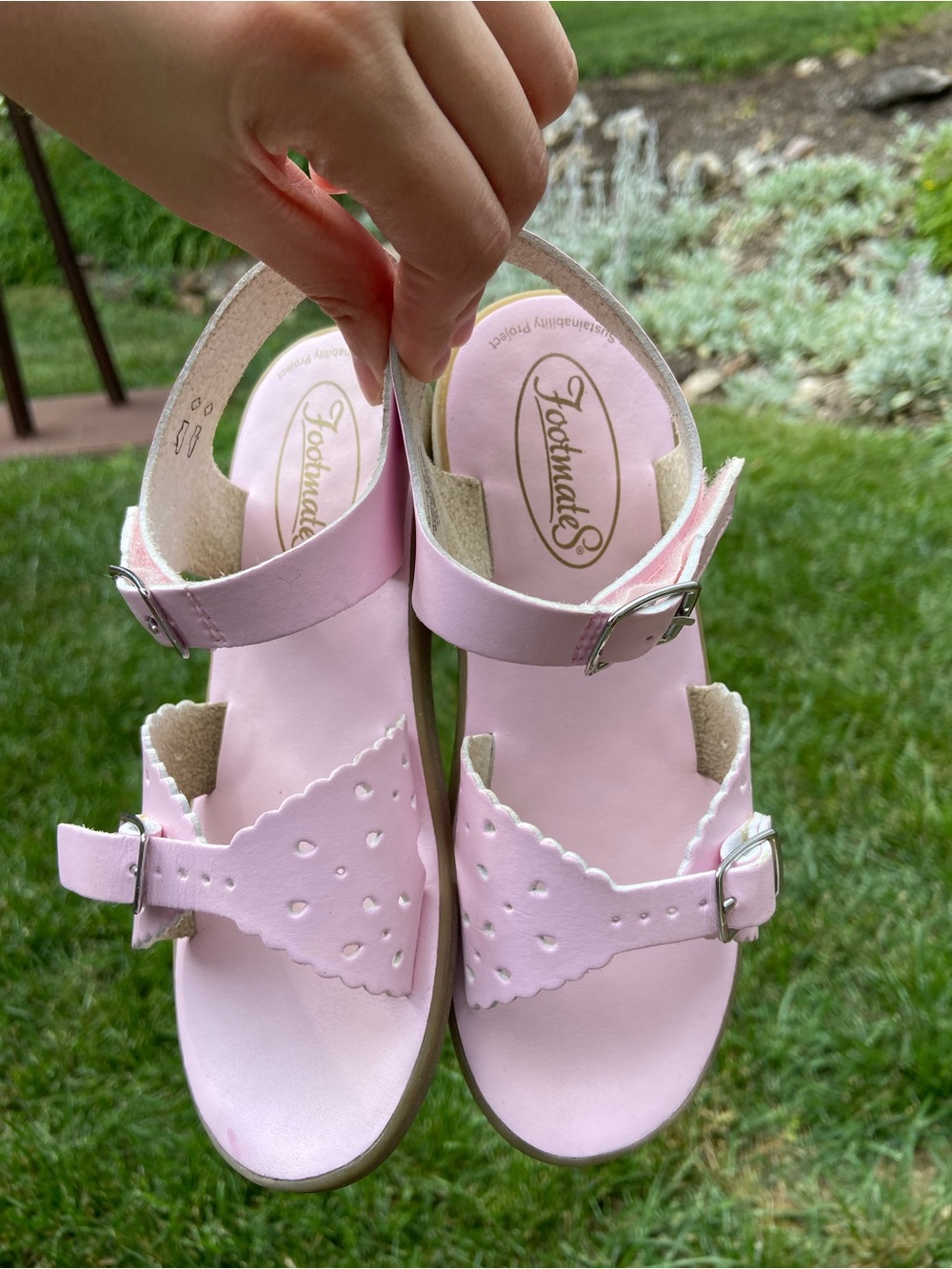FootMates Pink Girls' Double Buckle Sandals